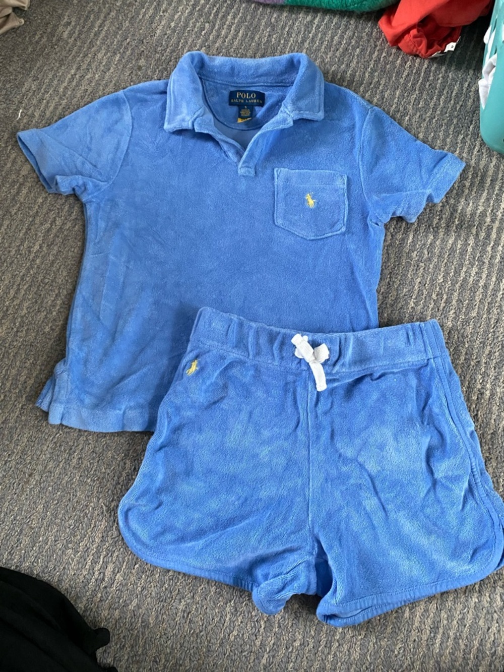 Polo Ralph Lauren Light Blue Terry Short Set - Picture 2 of 4